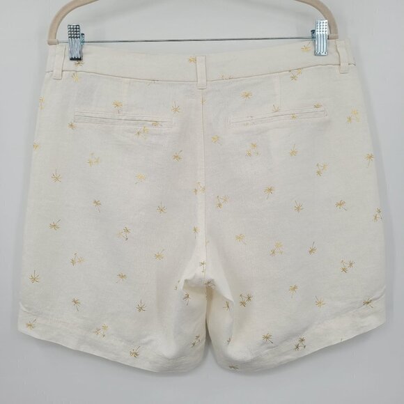 Old Navy Everyday Linen Blend Gold Palm Trees Shorts - Picture 8 of 11